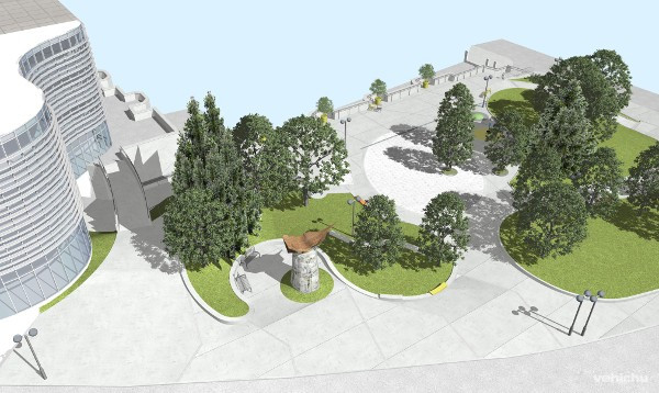 A Hangvilla előtti park látványterve