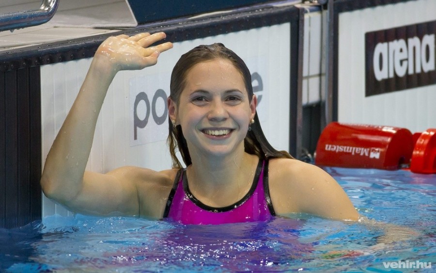 Kapás Boglárka a 800 méteres gyorsúszás döntőjében az úszó, műugró és szinkronúszó Európa-bajnokságon a London Aquatics Centerben 2016. május 19-én. A sportoló aranyérmet nyert. MTI Fotó: Kovács Anikó