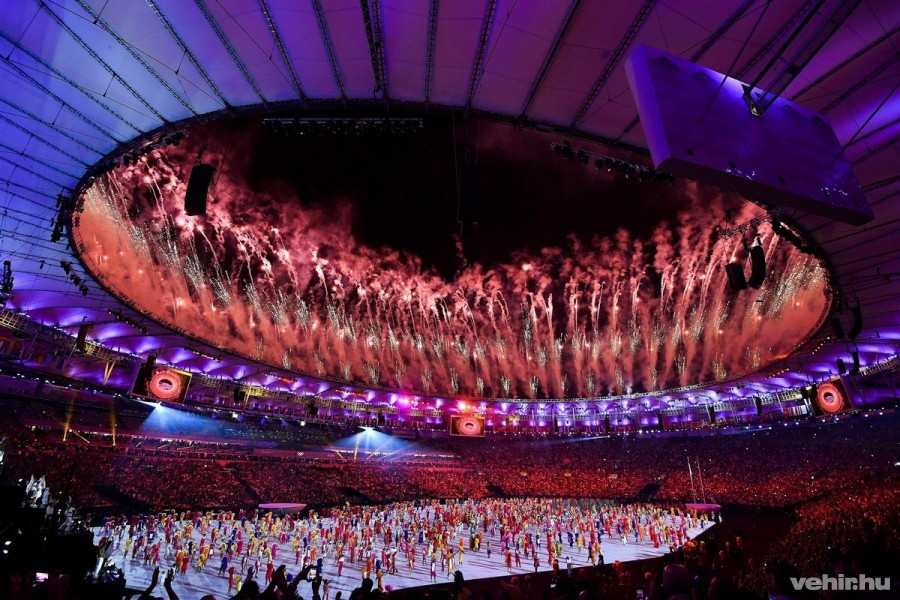 A XXXI. nyári olimpiai játékok megnyitóünnepsége a Rio de Janeiró-i Maracana Stadionban 2016. augusztus 5-én. MTI Fotó: Czeglédi Zsolt 