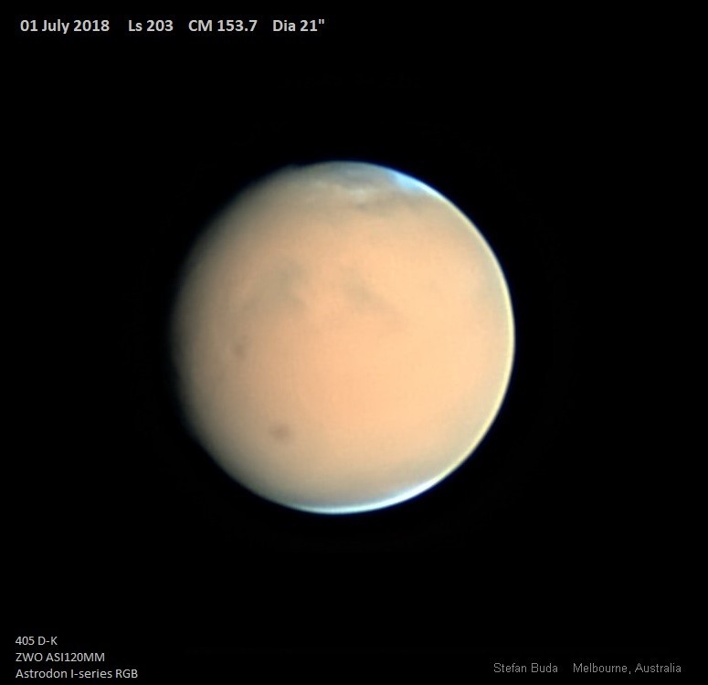 Jelenleg egy óriási homokvihar miatt nem kivehető a Mars domborzata