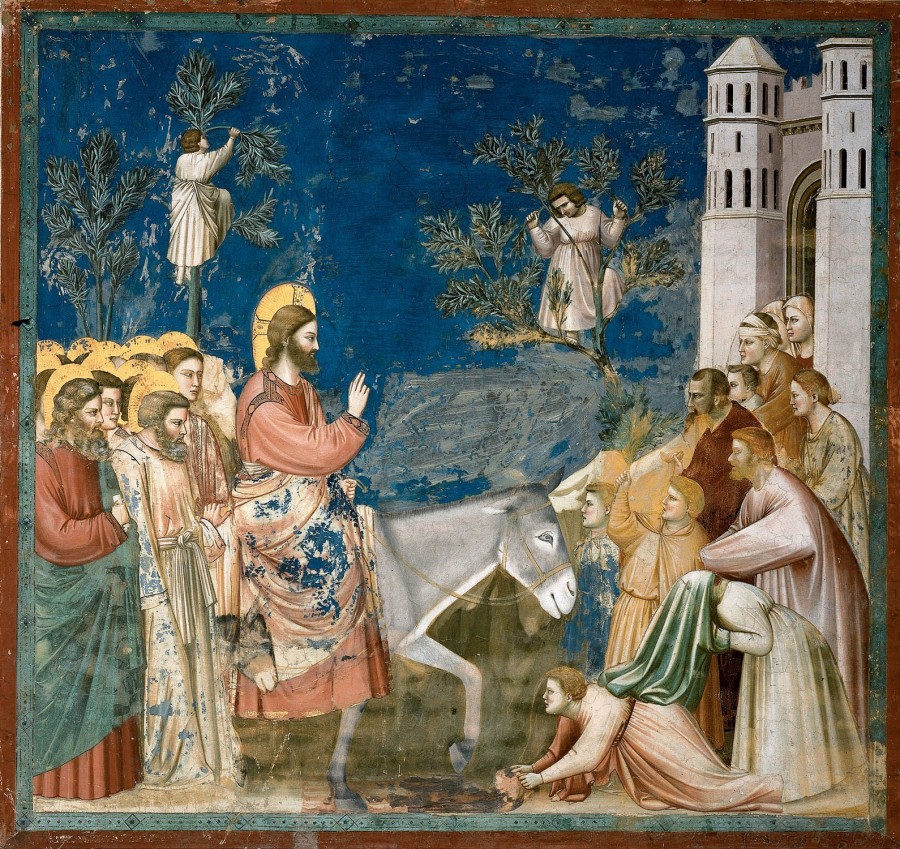 Giotto: Bevonulás Jeruzsálembe