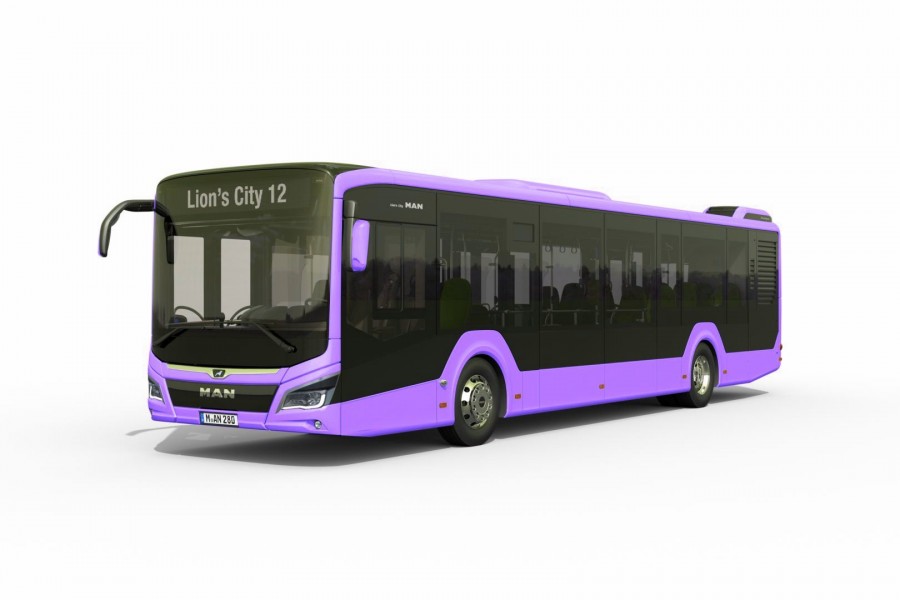 Így fog kinézni a V-Busz festésével az új szoló busz (fotó: magyarbusz.info)