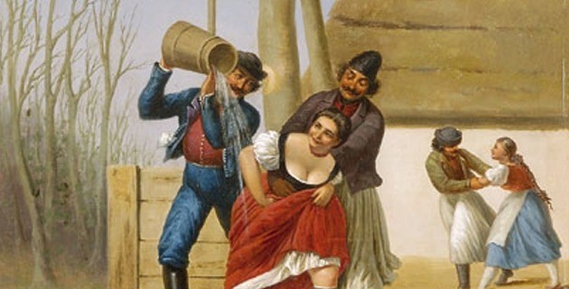 Markó András - Húsvéti locsolkodás c. festménye (1889)