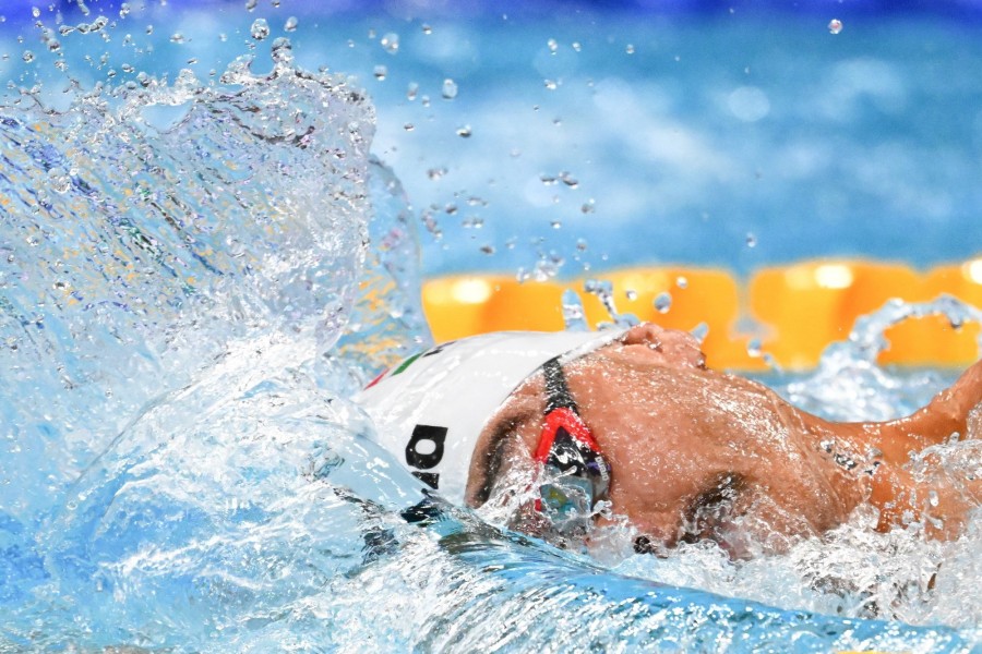 Kalmár Ákos a 800 méteres férfi gyorsúszás előfutamában a vizes világbajnokságon a budapesti Duna Arénában 2022. június 20-án. MTI/Illyés Tibor 