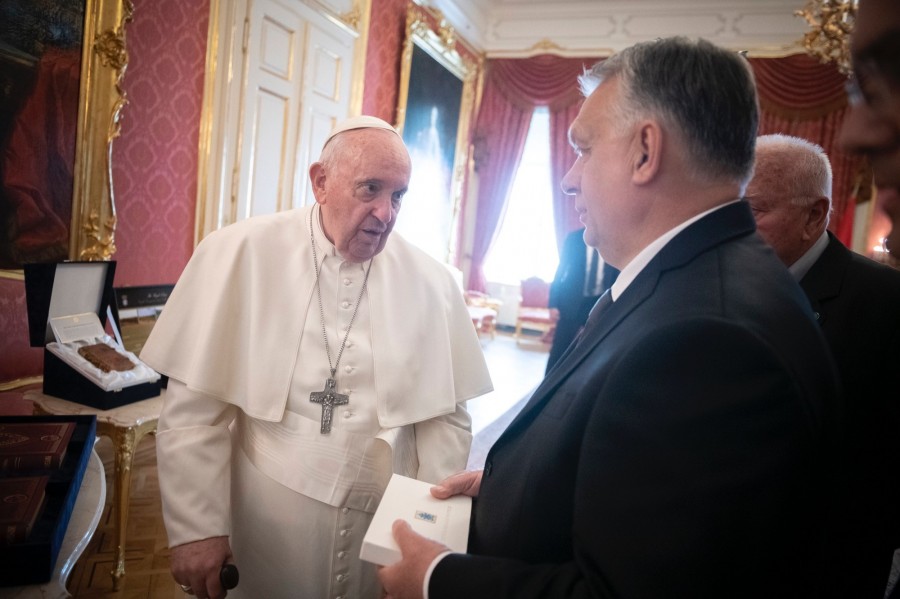 Ferenc pápa és Orbán Viktor kormányfő (MTI)