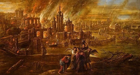 Ifj. Jacob Jacobsz de Wet: Szodoma és Gomorra lángokban (1680.)