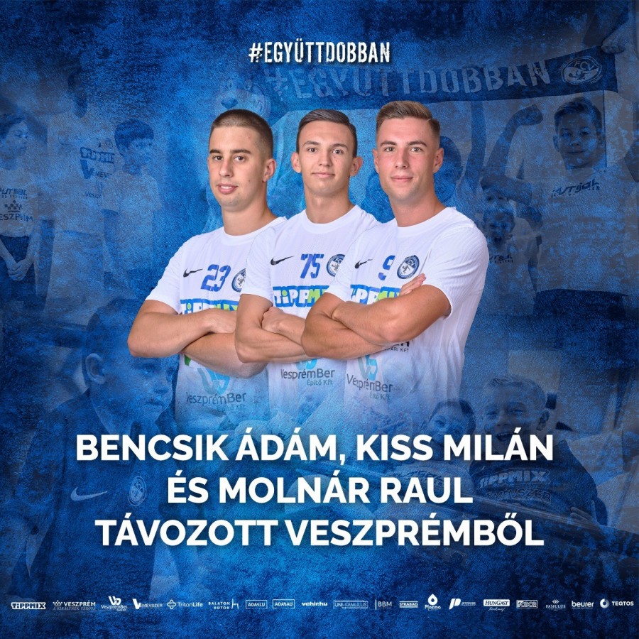 Hétfőn este újabb három játékost búcsúztattak a kék-fehérek: Bencsik Ádámot, Kiss Milánt és Molnár Rault.