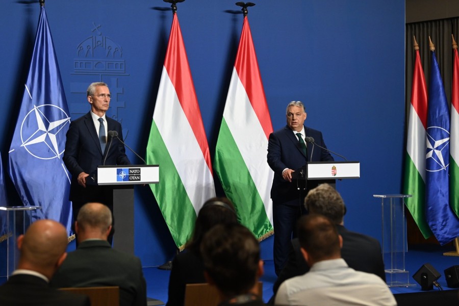Jens Stoltenberg NATO-főtitkár és Orbán Viktor miniszterelnök (Fotó: MTI/Máthé Zoltán)
