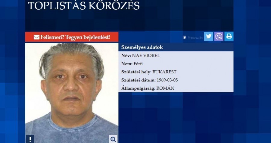 A police.hu körözési toplistáján is szerepel a másik feltételezett elkövető, Nae Viorel