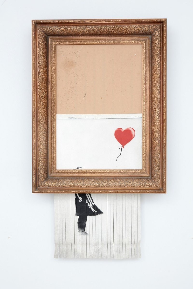 Banksy: Kukában a szerelem / Lány léggömbbel (2018 / 2006) * Forrás: Sothesby's / x