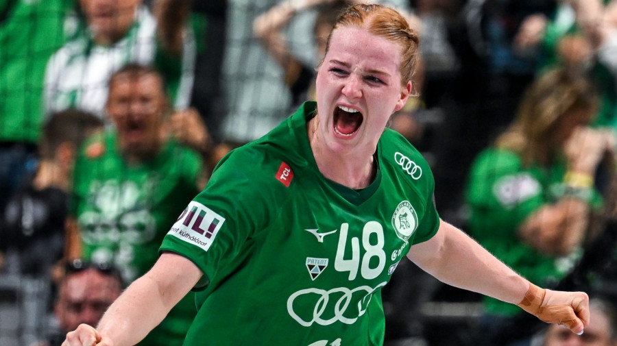 Dione Housheer, a Gyõr játékosa a nõi kézilabda Bajnokok Ligája döntõjében játszott Gyõri Audi ETO KC - Odense HB mérkõzésen az MVM Dome-ban 2025. június 1-jén. MTI/Illyés Tibor