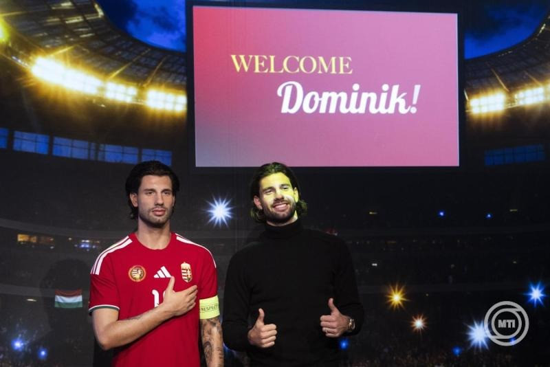 Szoboszlai Dominik válogatott labdarúgó a viaszszobrának leleplezésén a Madame Tussauds Budapest panoptikumban 2025. november 18-án. MTI/Kocsis Zoltán