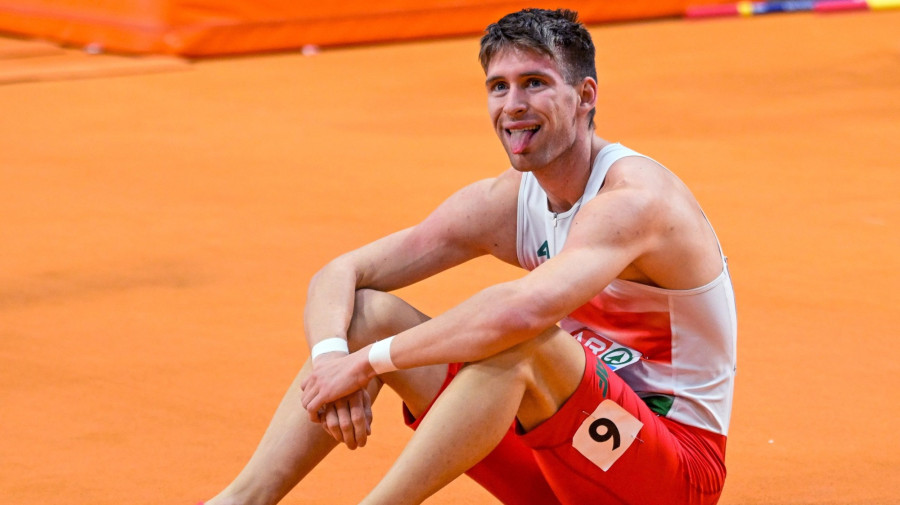 A győztes Molnár Attila a férfi 400 méteres síkfutás döntőjében az apeldoorni fedettpályás atlétikai Európa-bajnokságon 2025. március 8-án. MTI/Illyés Tibor