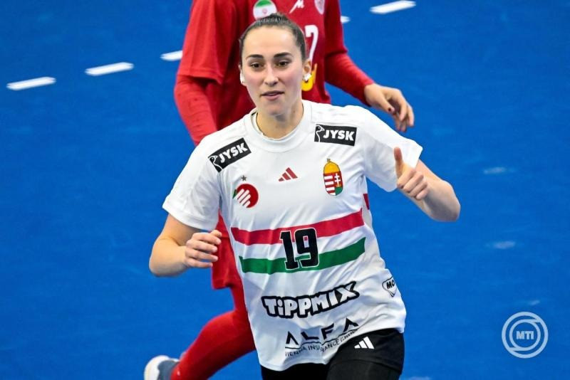 ’s-Hertogenbosch, 2025. november 29. Márton Gréta a holland-német közös rendezésű női kézilabda-világbajnokság B csoportjának 2. fordulójában játszott Irán - Magyarország mérkőzésen a hollandiai 's-Hertogenboschban 2025. november 29-én. MTI/Szigetváry Zsolt