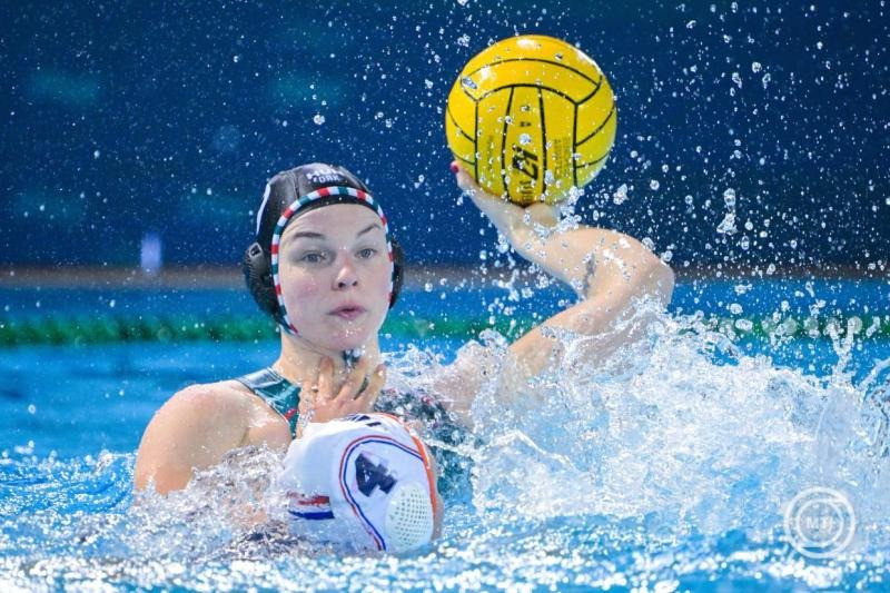 Leimeter Dóra a női vízilabda Európa-bajnokság középdöntőjének első fordulójában játszott Hollandia - Magyarország mérkőzésen a funchali Olimpiai Uszodakomplexumban 2026. január 31-én. MTI/Szigetváry Zsolt