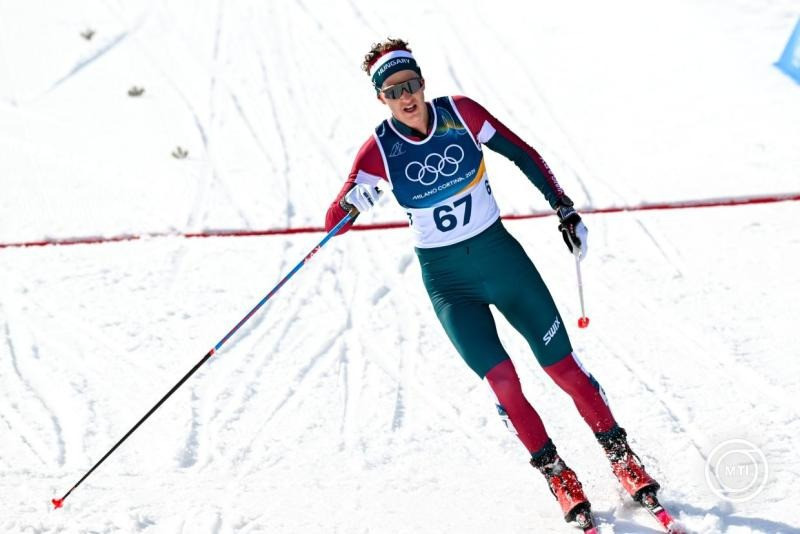 Kónya Ádám a 2026-os milánói-cortinai téli olimpia 10+10 kilométeres férfi tömegrajtos sífutóversenyén a Teseroi Fabio Canal Sífutó és Sílövő Központban 2026. február 8-án. MTI/Illyés Tibor