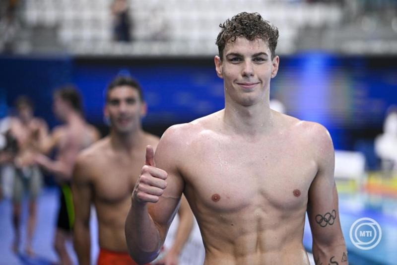 Sárkány Zalán a férfi 1500 méteres gyorsúszás előfutamában a párizsi vizes Európa-bajnokságon az olimpiai vizesközpontban 2026. augusztus 14-én. MTI/Hegedüs Róbert